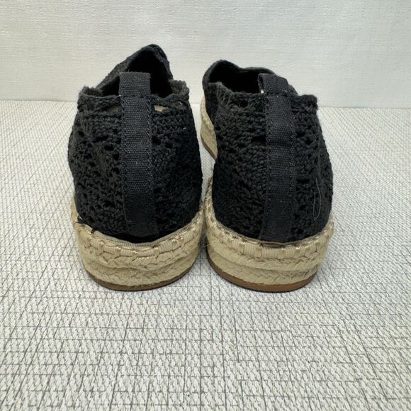 KAARI Blue Black Lace Slip On Classic Espadrille Flats 8.5 - Picture 4 of 6